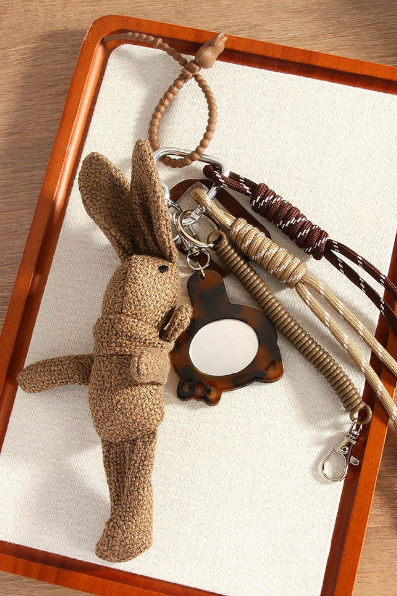 Whimsical Rabbit Charm – Handwoven Linen Bag Accessory 🐰🌿 Leto Collection