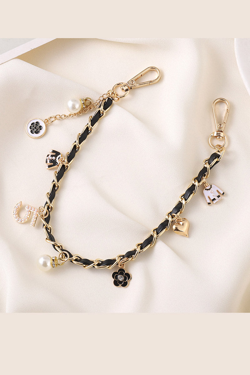 Luxury Pearl & Leather Chain Strap – Designer-Inspired Bag Charm ✨👜 Leto Collection