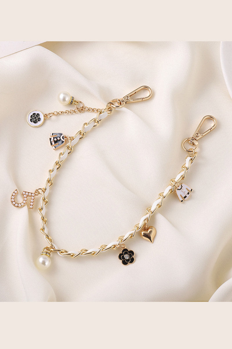 Luxury Pearl & Leather Chain Strap – Designer-Inspired Bag Charm ✨👜 Leto Collection