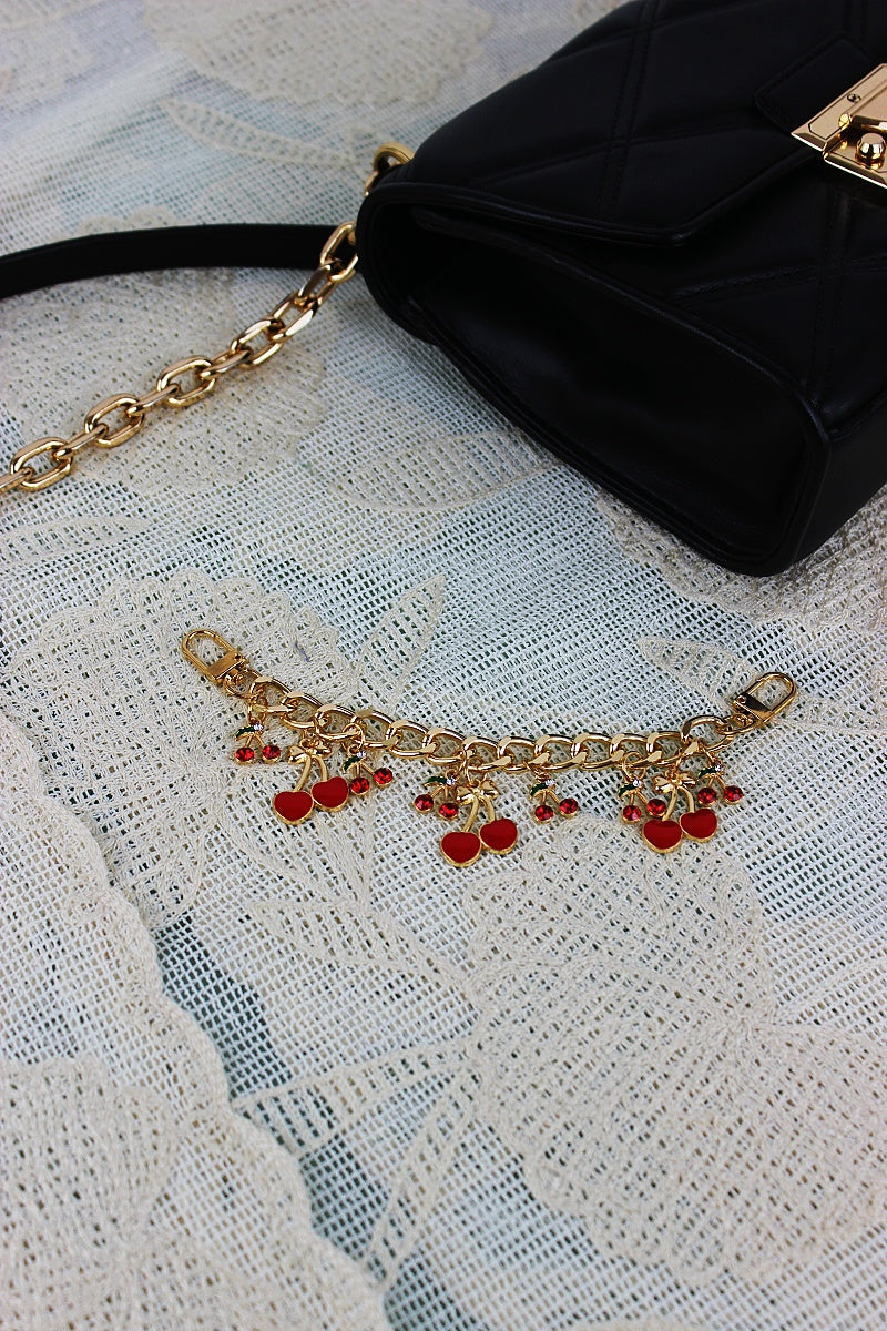 Cherry Charm Crossbody Strap – Adjustable Chain Bag Handle 🍒⛓️ Leto Collection