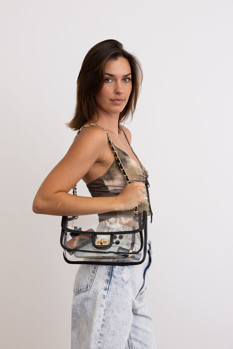 Stadium Chic Clear Flap Bag  🎤 Leto Collection