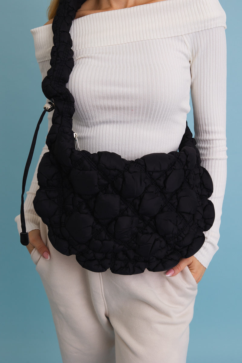 Carry All Quilted Puffer Crossbody Bag 👜 Leto Collection