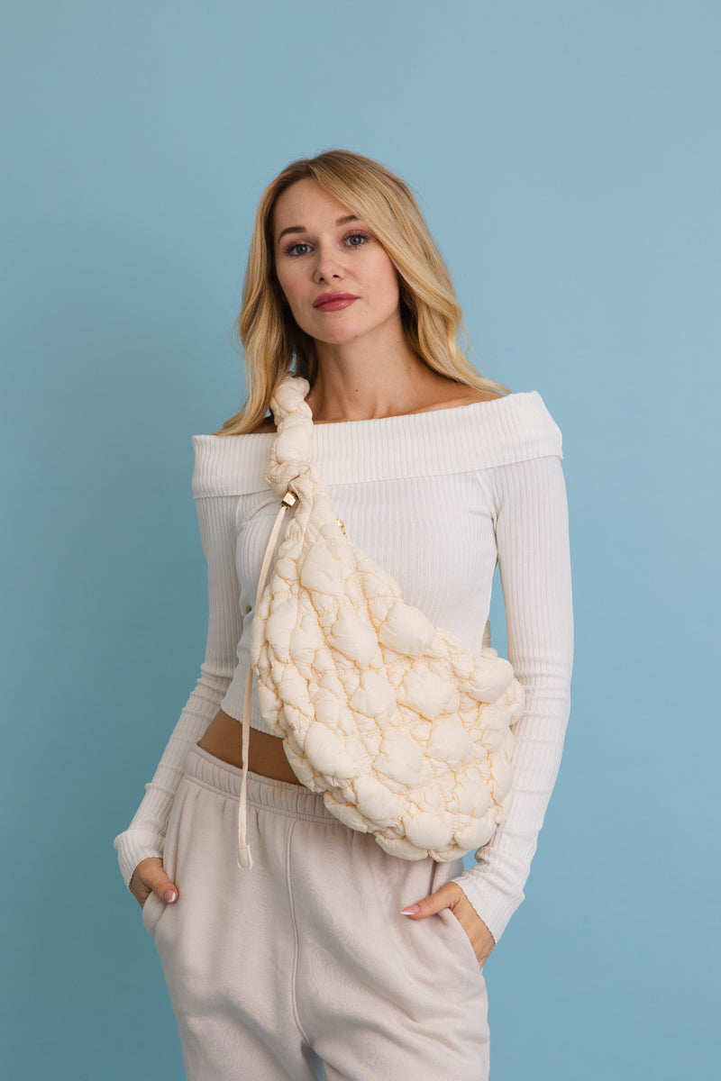 Carry All Quilted Puffer Crossbody Bag 👜 Leto Collection