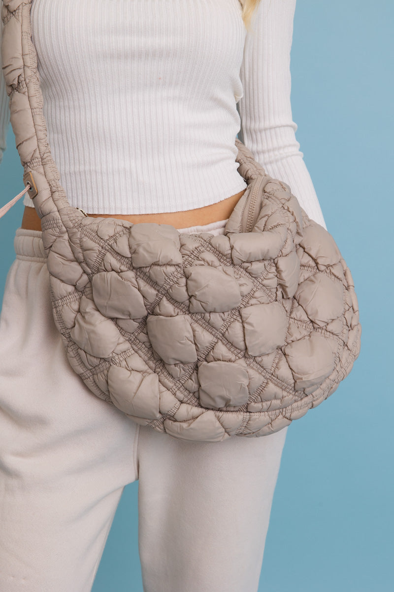 Carry All Quilted Puffer Crossbody Bag 👜 Leto Collection