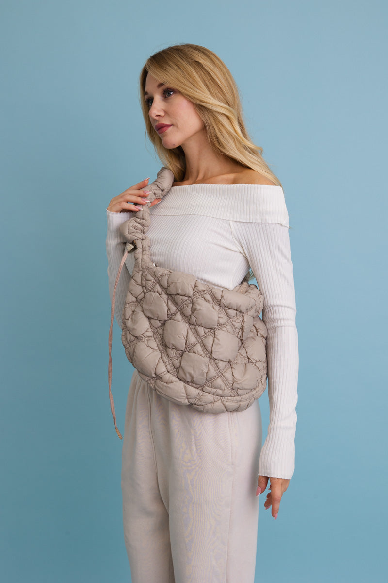 Carry All Quilted Puffer Crossbody Bag 👜 Leto Collection