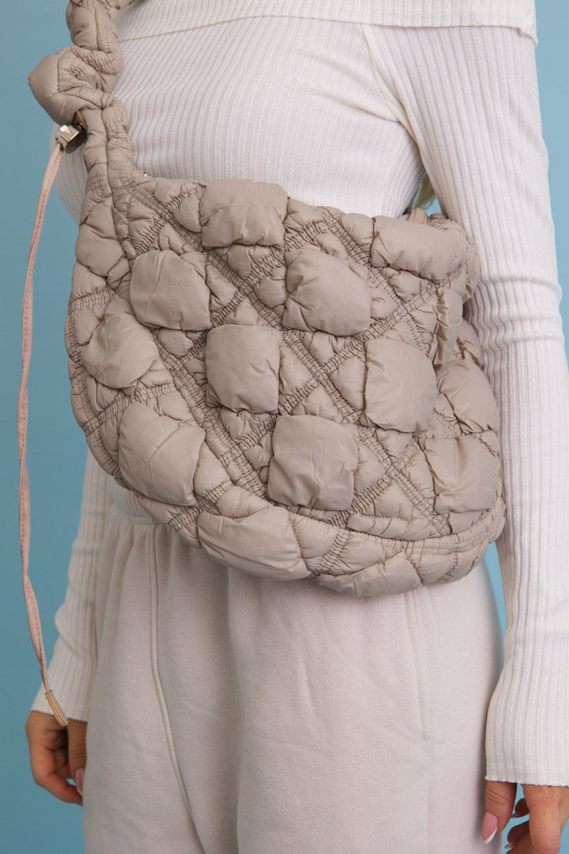 Carry All Quilted Puffer Crossbody Bag 👜 Leto Collection