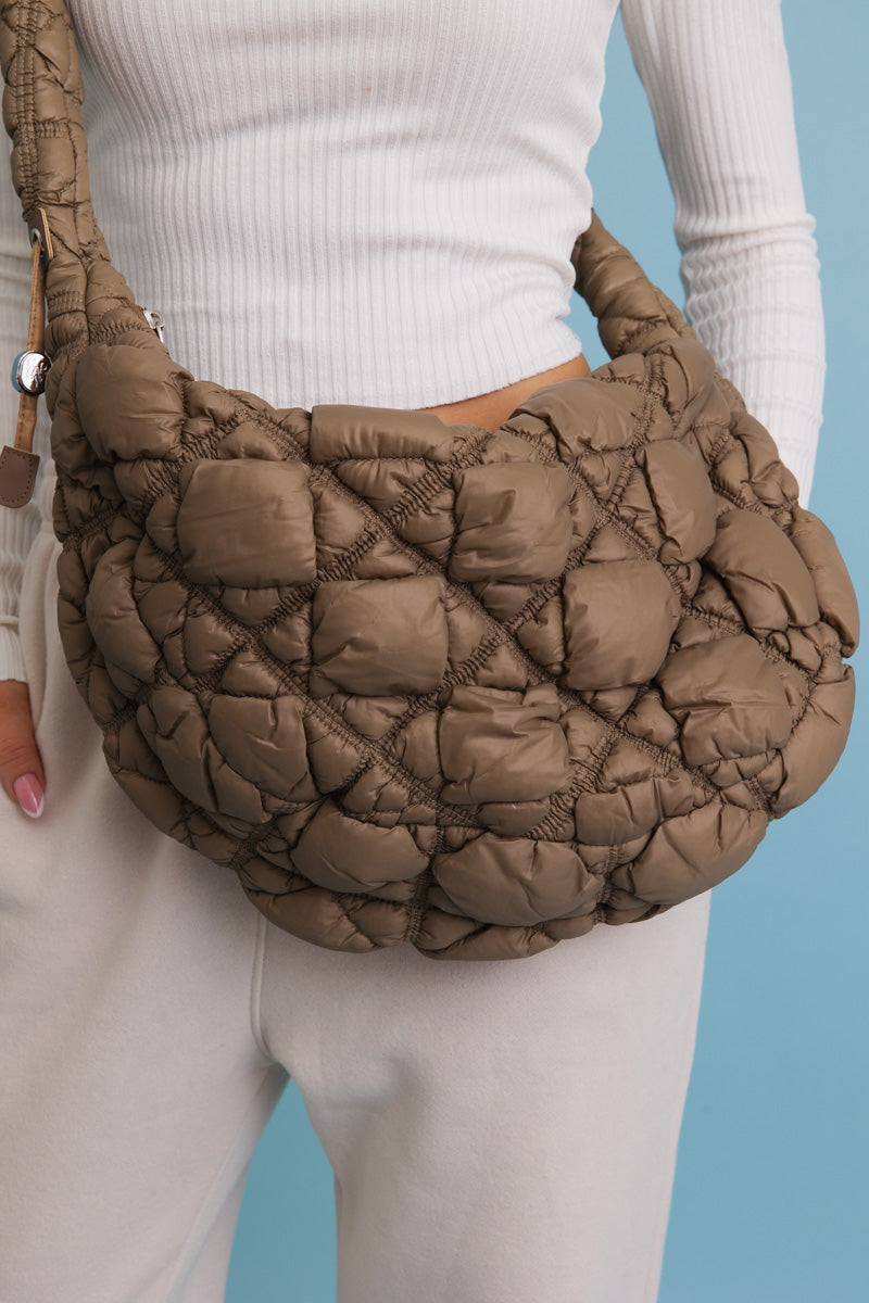 Carry All Quilted Puffer Crossbody Bag 👜 Leto Collection