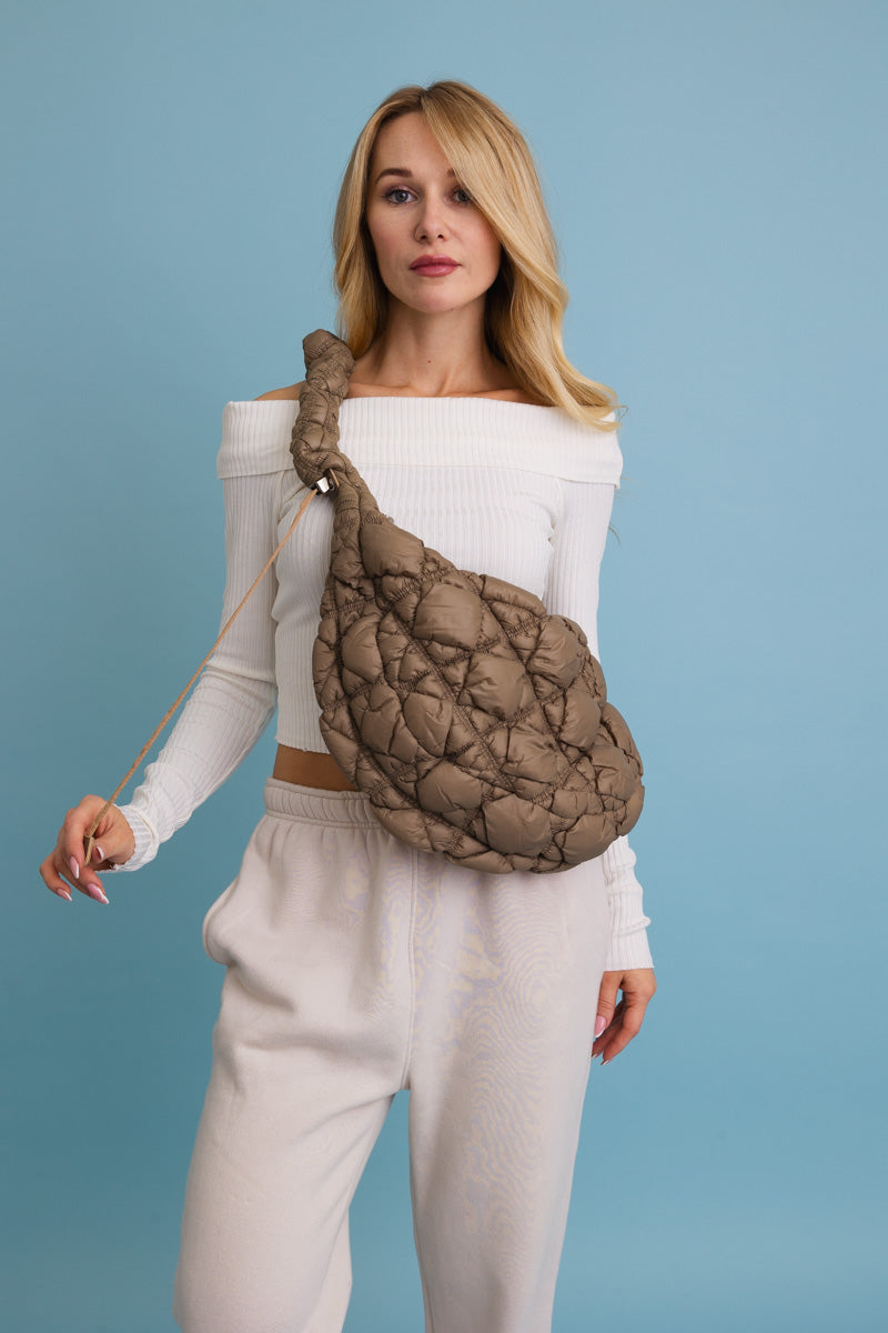 Carry All Quilted Puffer Crossbody Bag 👜 Leto Collection