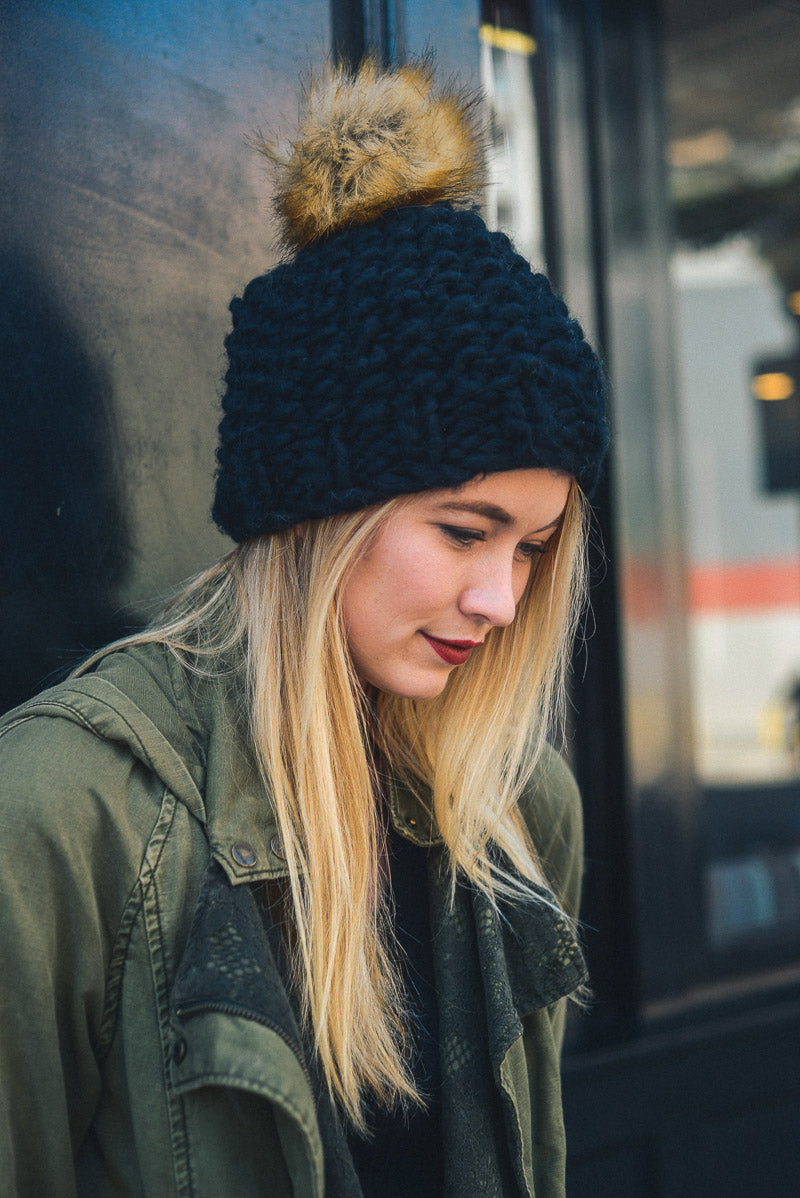 Best-Selling Oversize Chunky Pom Beanie Leto Collection