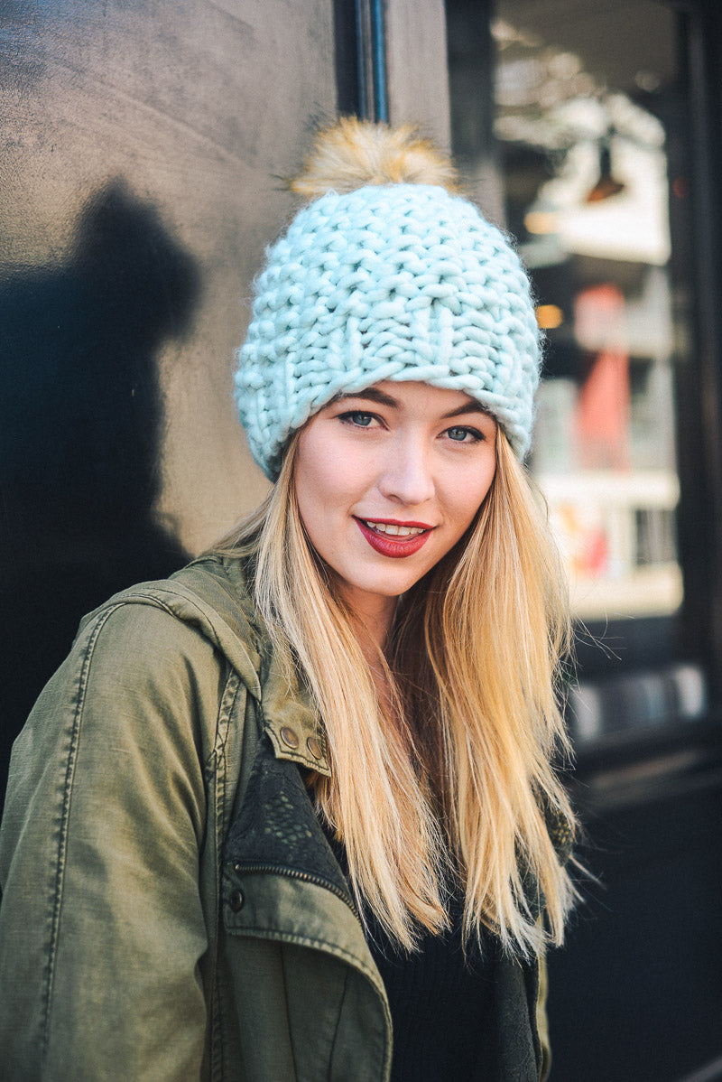 Best-Selling Oversize Chunky Pom Beanie Leto Collection