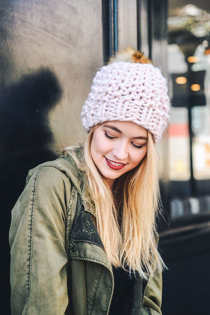 Best-Selling Oversize Chunky Pom Beanie Leto Collection