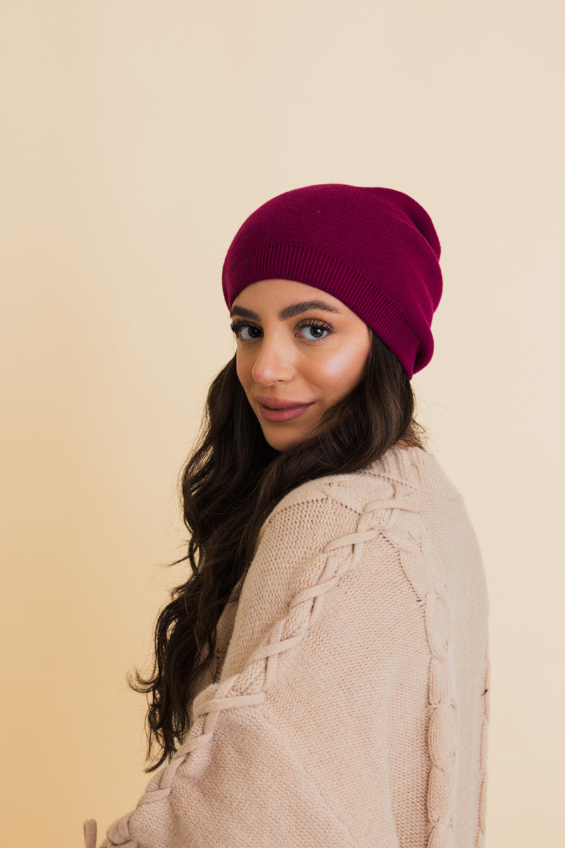 Cozy Up Trendy Chunky Knit Slouch Beanie Leto Collection