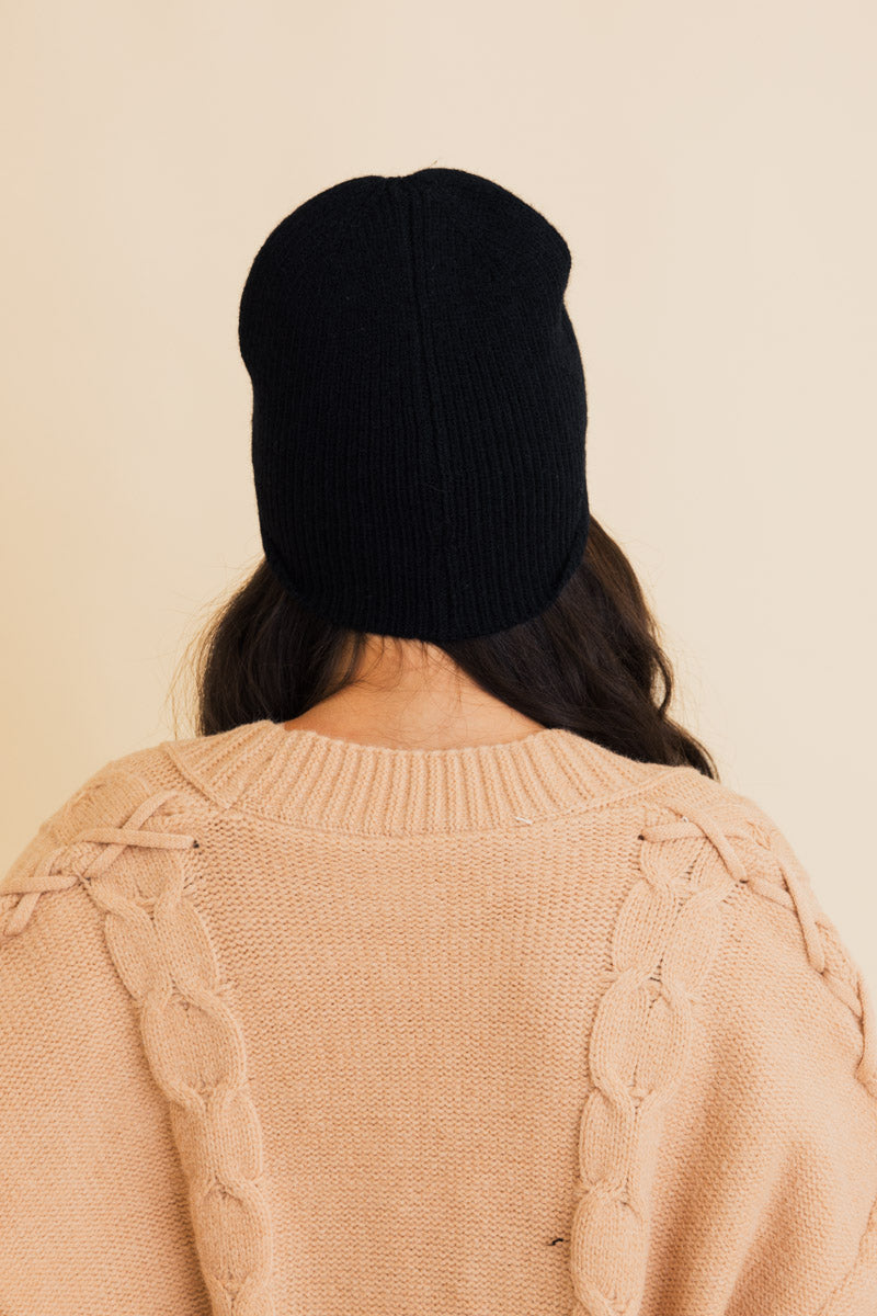 Frosty Front Fold Snuggle Ribbed Beanie Leto Collection