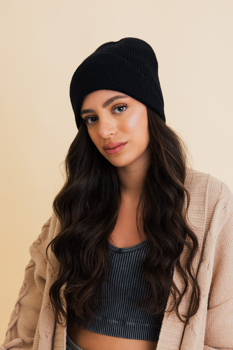 Frosty Front Fold Snuggle Ribbed Beanie Leto Collection