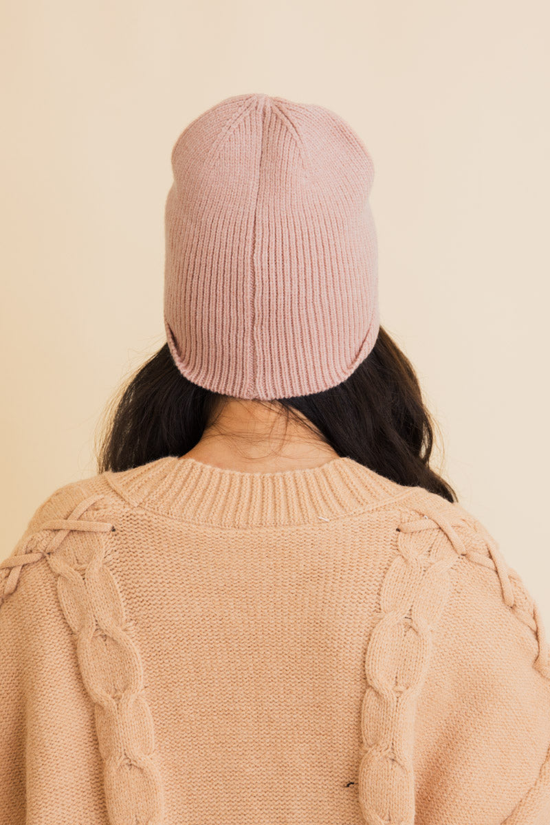 Frosty Front Fold Snuggle Ribbed Beanie Leto Collection