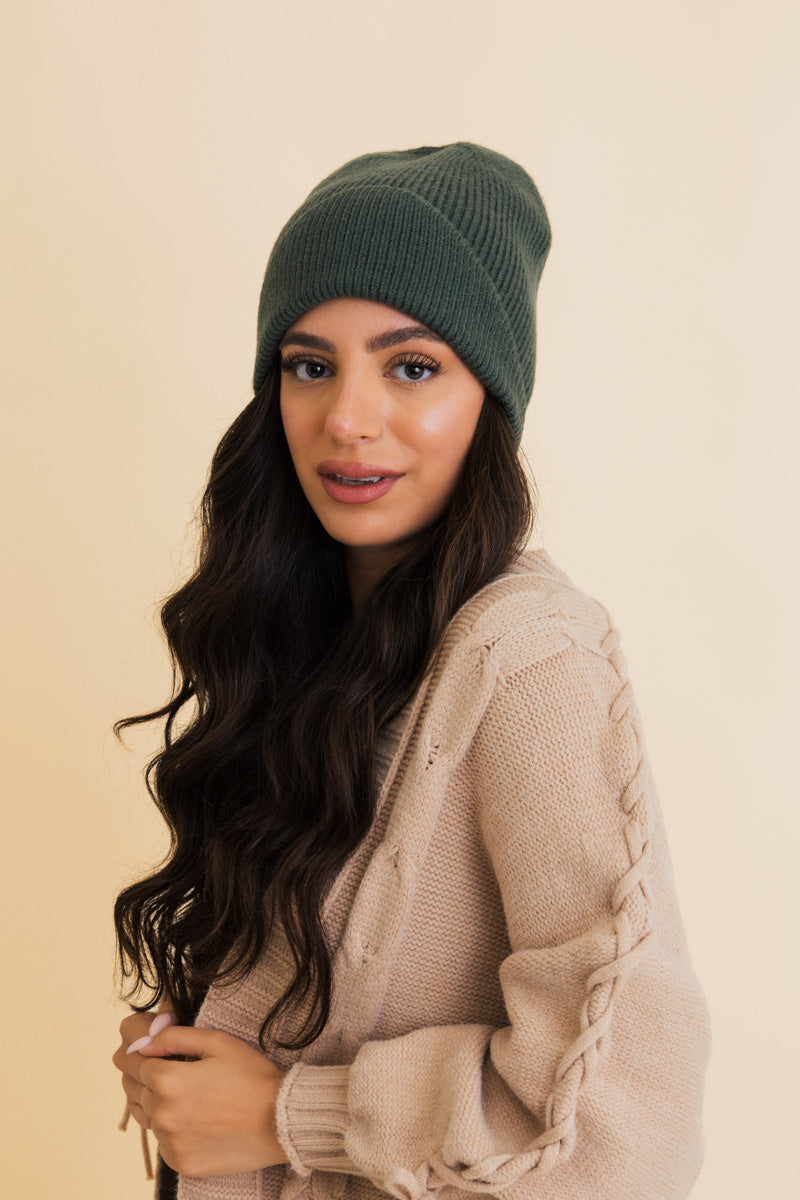 Frosty Front Fold Snuggle Ribbed Beanie Leto Collection