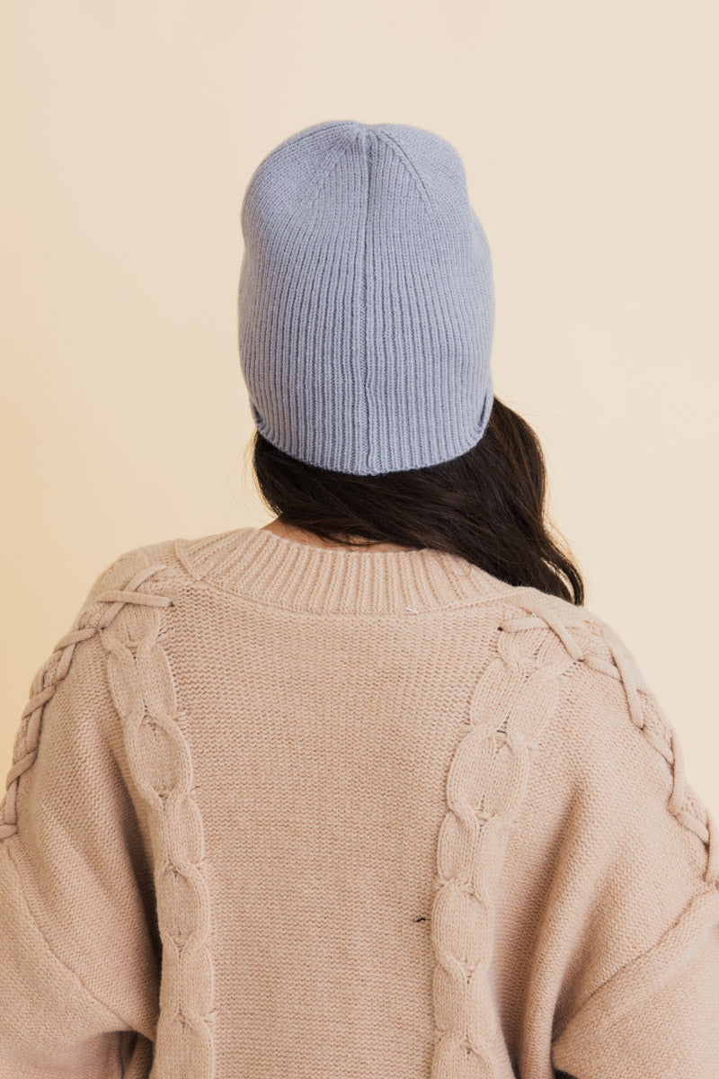 Frosty Front Fold Snuggle Ribbed Beanie Leto Collection