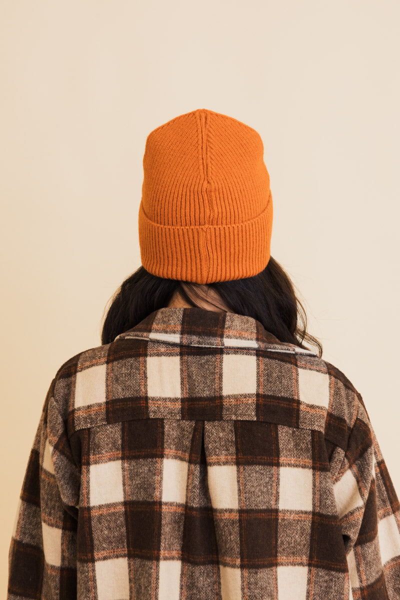 Embroidered Smiley Face Ribbed Knit Beanie Leto Collection