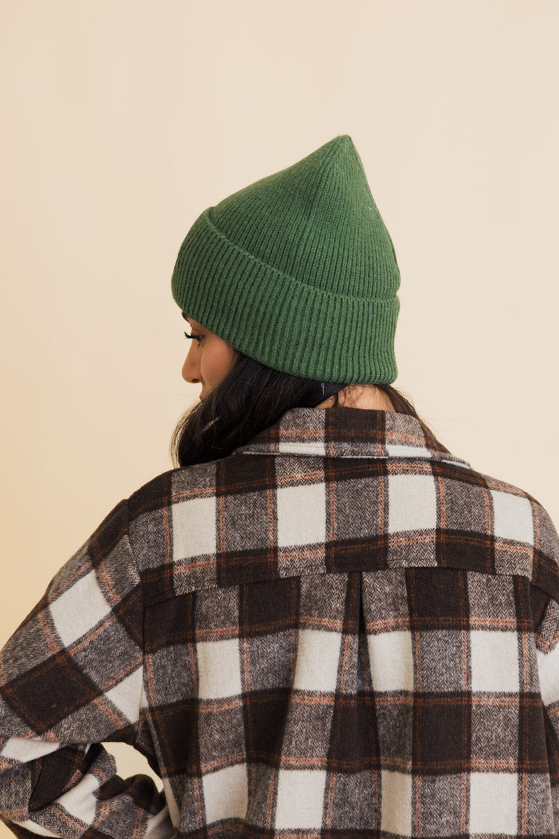 Embroidered Smiley Face Ribbed Knit Beanie Leto Collection