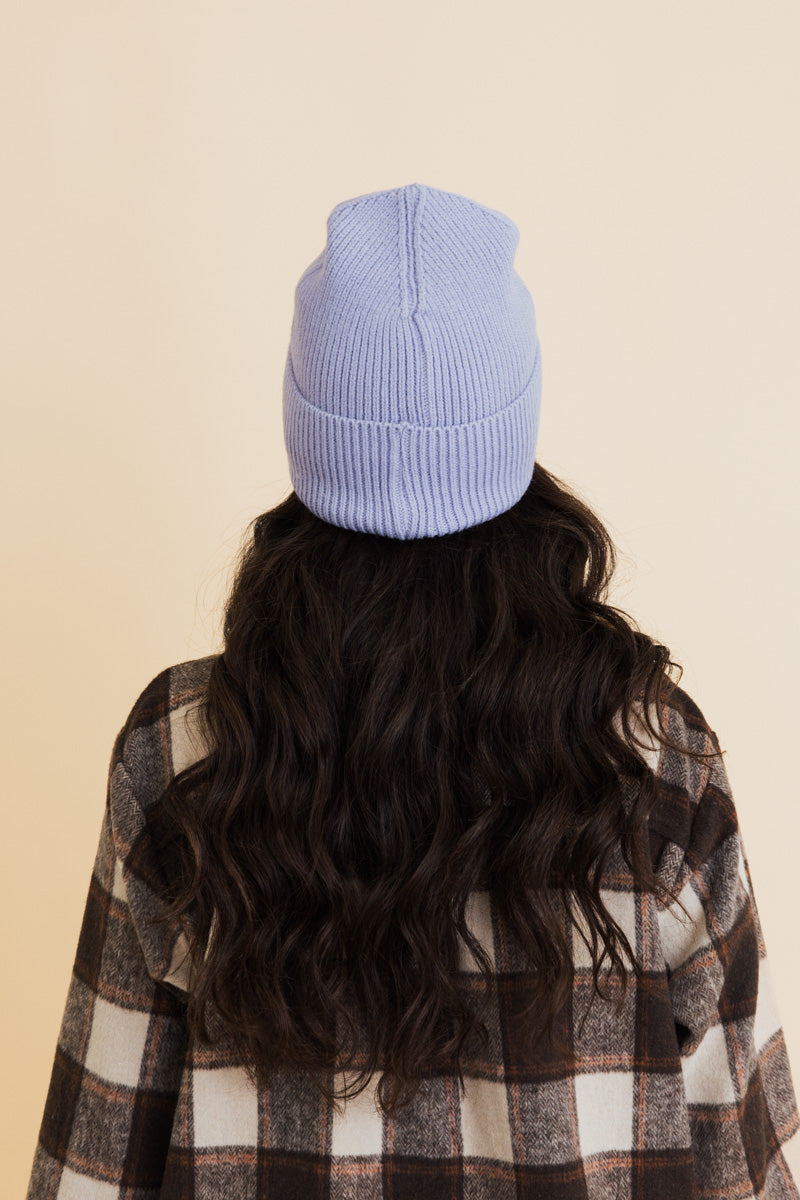 Embroidered Smiley Face Ribbed Knit Beanie Leto Collection