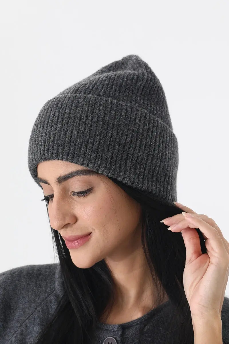 Women Soft Ribbed Cuff Knit Warm Winter Skull Cap ❄️🧸 Leto Collection