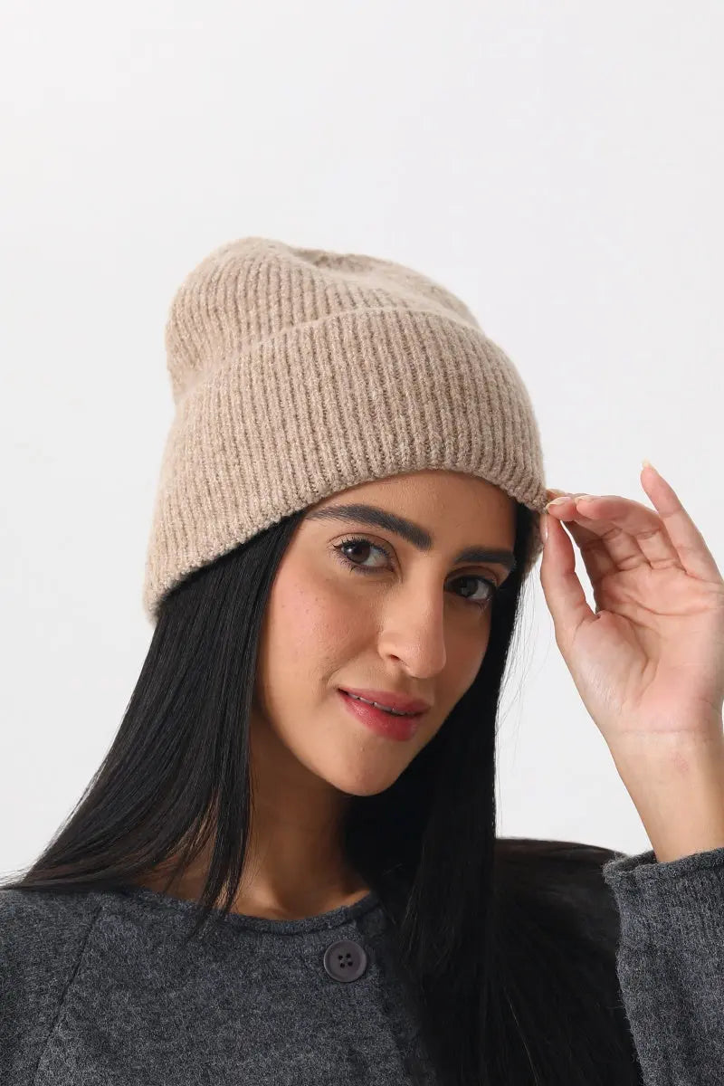Women Soft Ribbed Cuff Knit Warm Winter Skull Cap ❄️🧸 Leto Collection