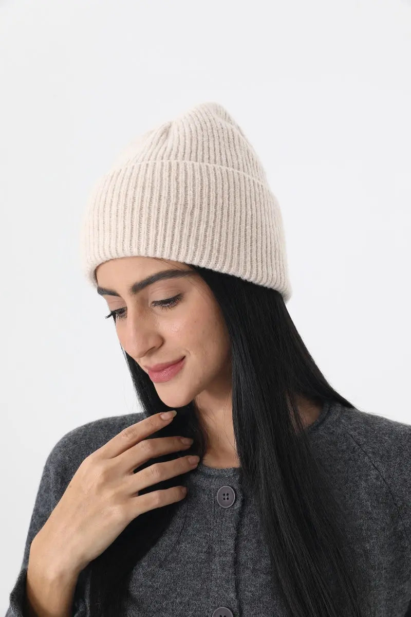 Women Soft Ribbed Cuff Knit Warm Winter Skull Cap ❄️🧸 Leto Collection