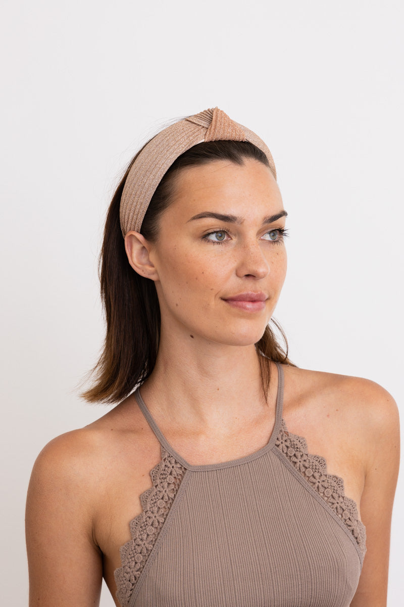 Pleated Shimmery Metallic Ombre Knotted Headband ✨ Leto Collection