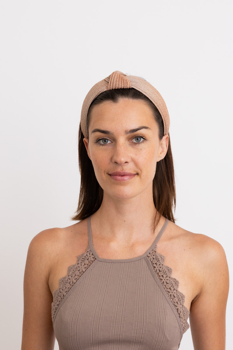Pleated Shimmery Metallic Ombre Knotted Headband ✨ Leto Collection