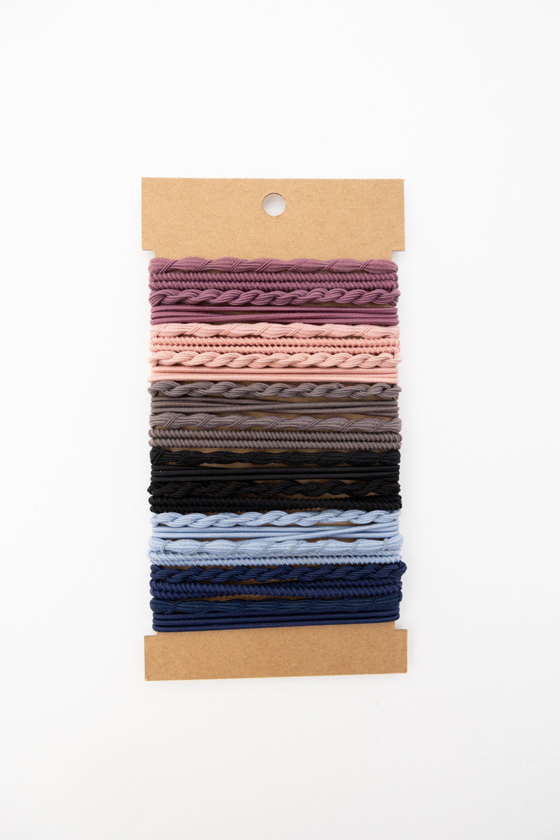 Solid Hues Twisted Stackable Hair Tie Bracelet Set 🥰 Leto Collection