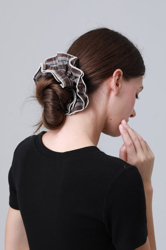 Vintage Stripe Double-Layer Scrunchie – Extra-Large Hair Tie for Women Leto Collection