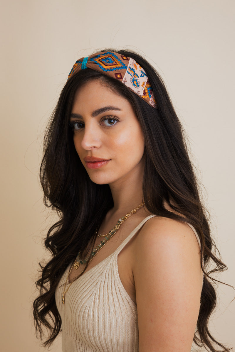 Charm Beaded Embroidered Headband Leto Collection