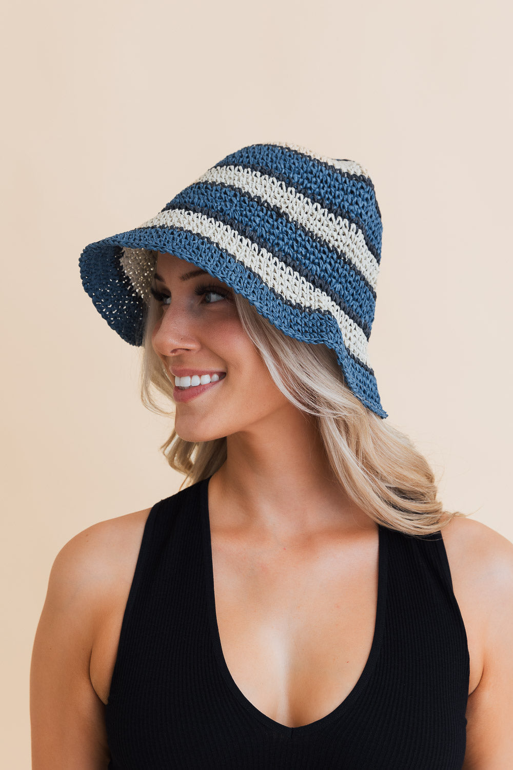 Woven Wonders Striped Sun Weave Hat Leto Collection