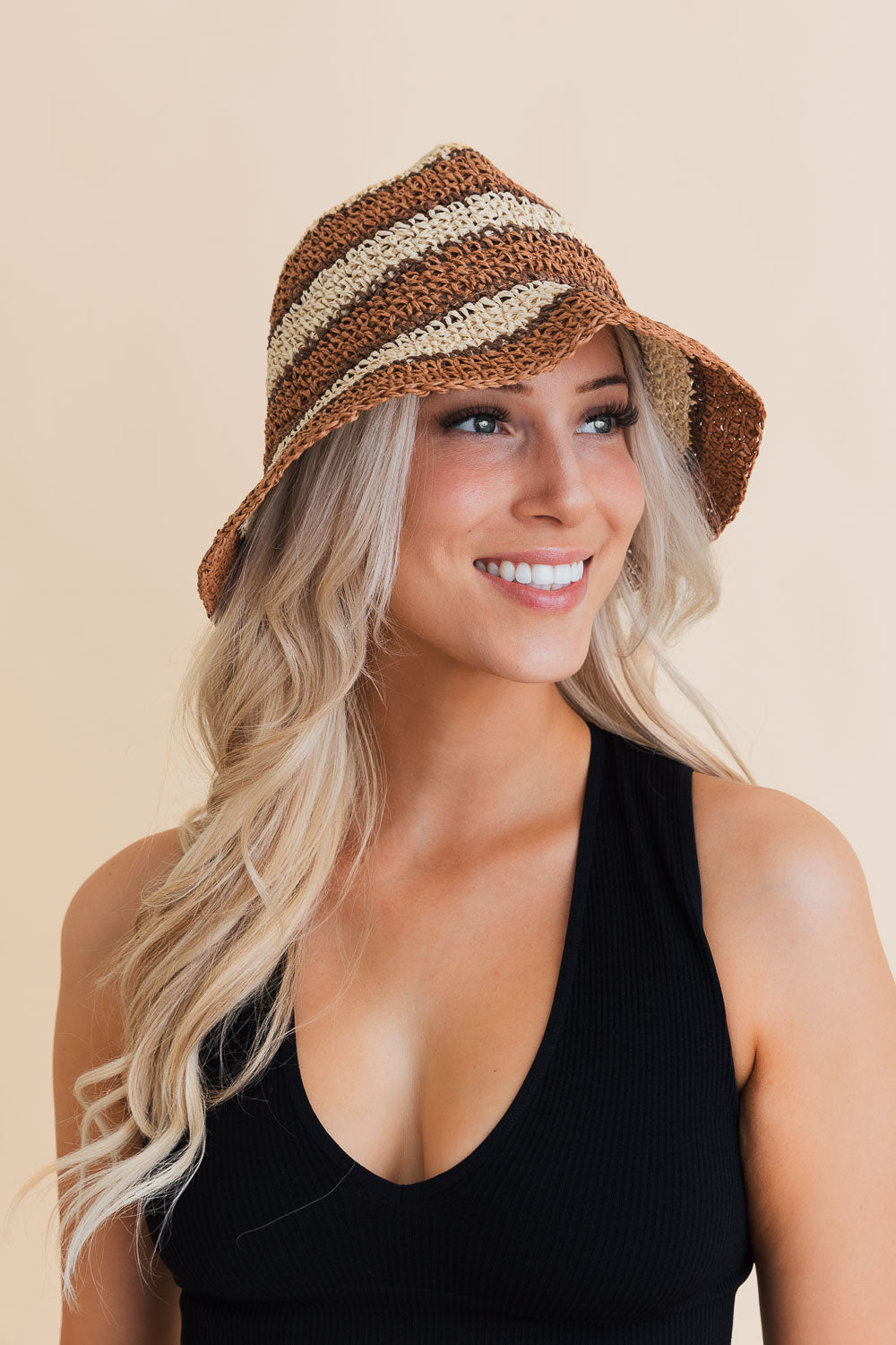 Woven Wonders Striped Sun Weave Hat Leto Collection