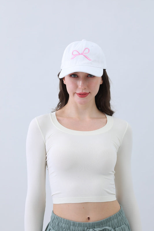 Embroidered Bow Ribbon Baseball Cap – Stylish & Chic🎀⚾️ Boho Clothing and Accessories