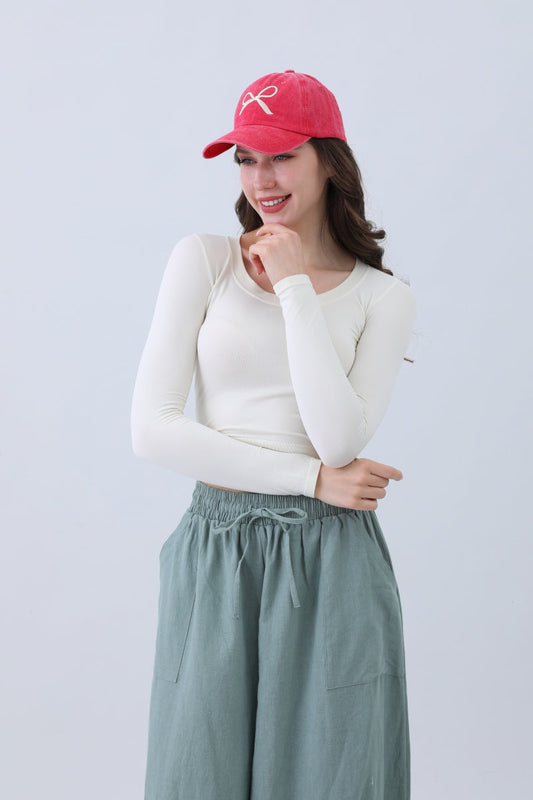 Embroidered Bow Ribbon Baseball Cap – Stylish & Chic🎀⚾️ Boho Clothing and Accessories