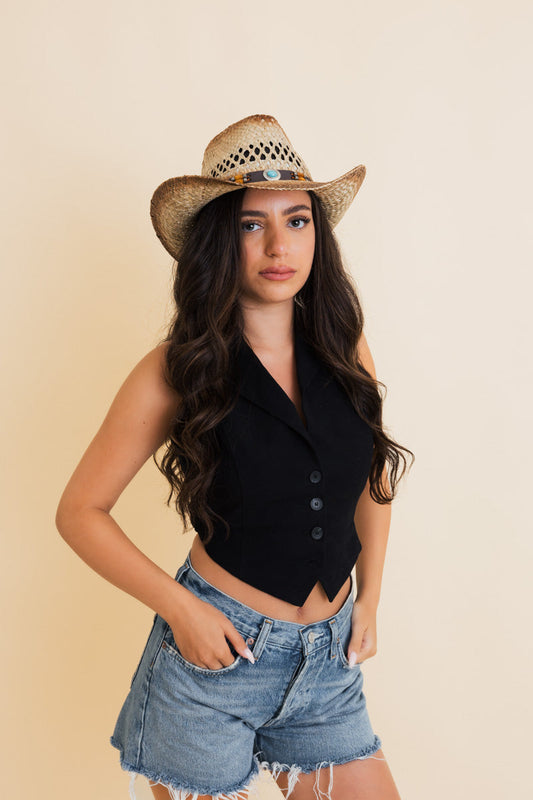 Turquoise Crown Burnt Ombre Western Cowgirl Rancher Hat 🐮 Leto Collection