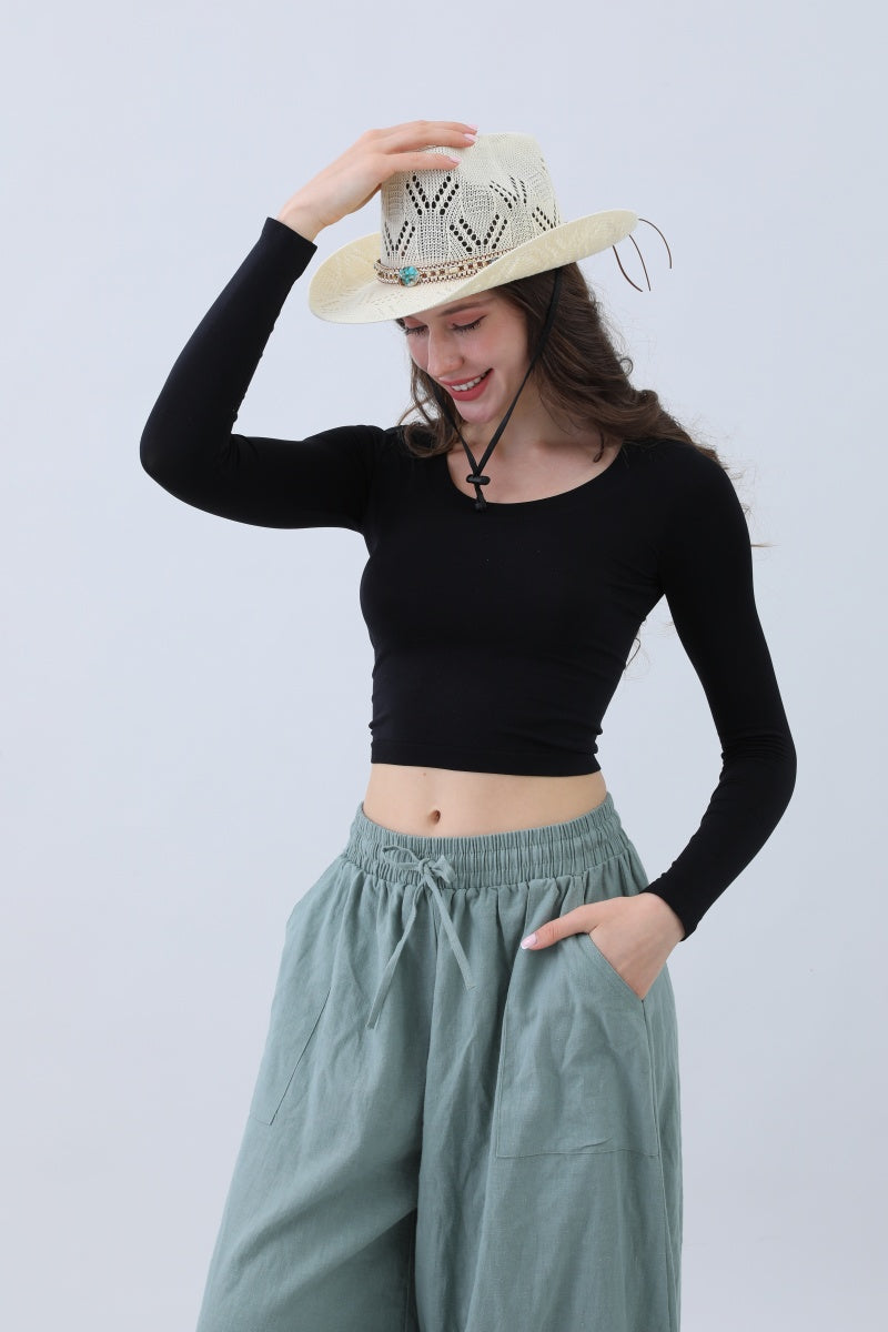 Turquoise Statement Cowboy Hat – Bold Cutout Artistry🌵✨ Leto Collection