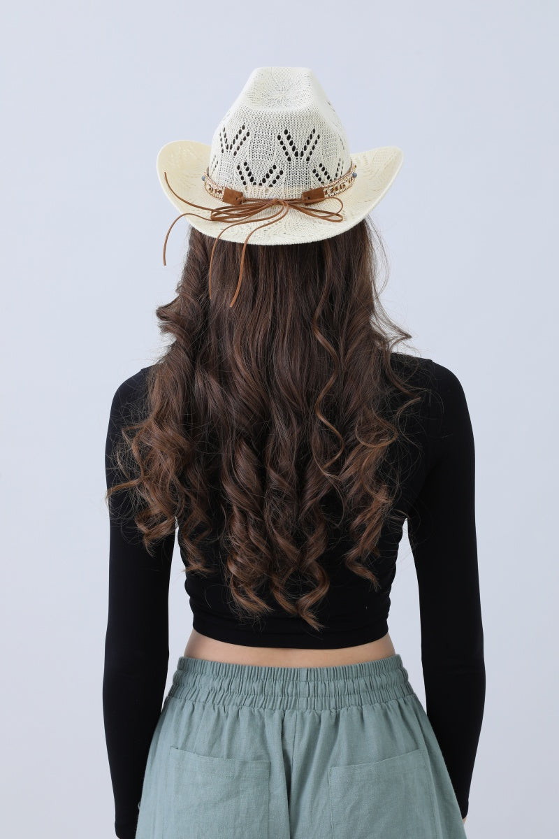 Turquoise Statement Cowboy Hat – Bold Cutout Artistry🌵✨ Leto Collection