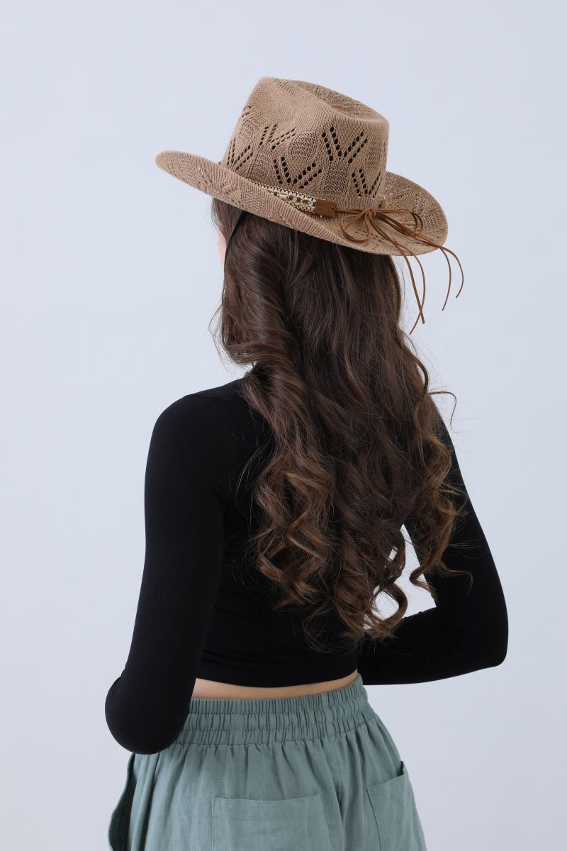 Turquoise Statement Cowboy Hat – Bold Cutout Artistry🌵✨ Leto Collection