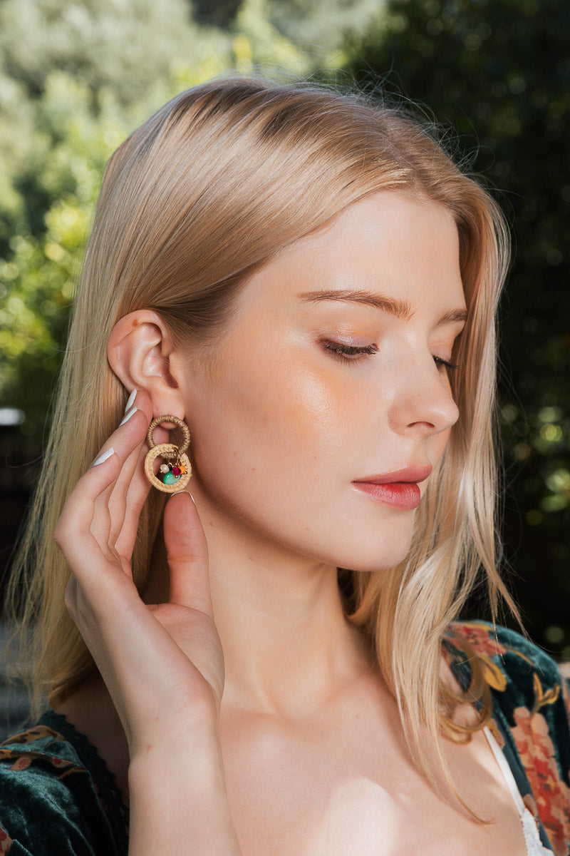 Infinity Bloom Beaded Woven Dangle Earrings Leto Collection