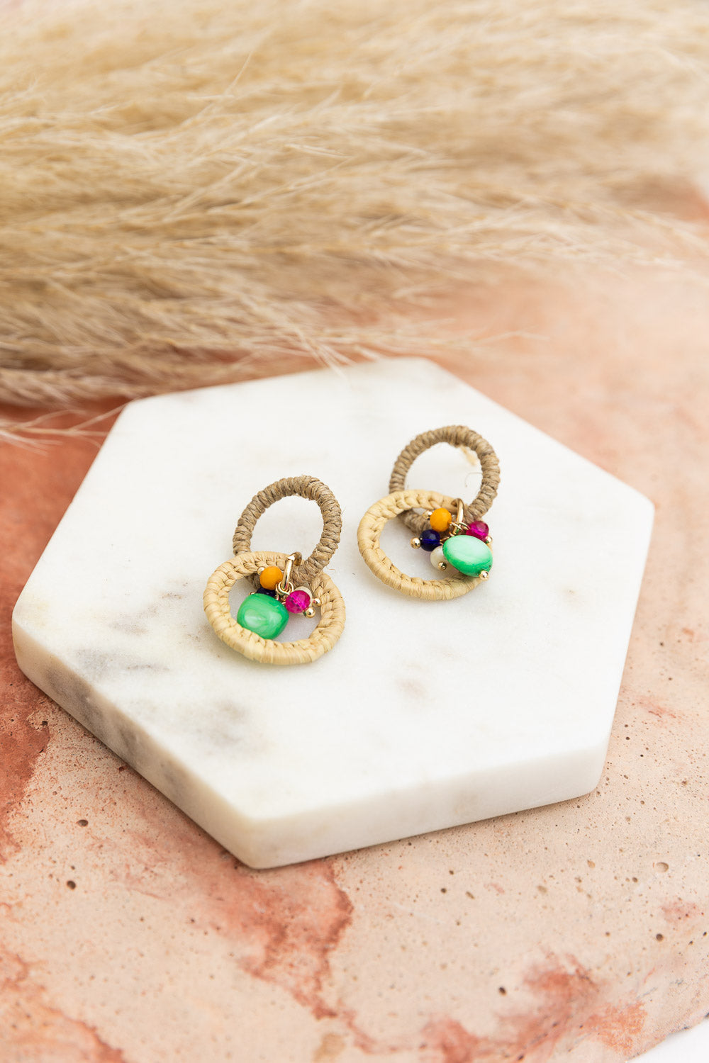 Infinity Bloom Beaded Woven Dangle Earrings Leto Collection