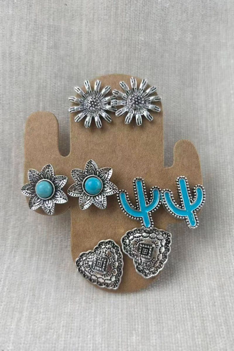 4-Pair Boho Earring Set – Mix & Match Daily Styles ✨ Leto Collection