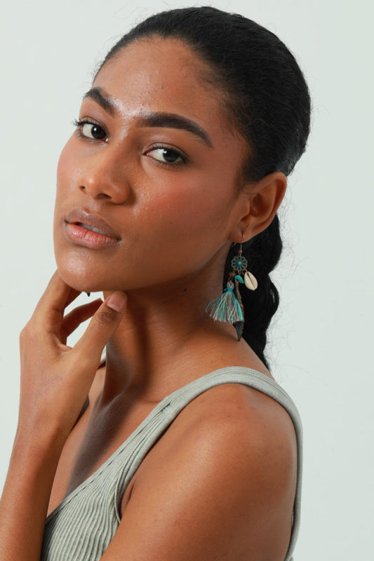 Bohemian Fringe Earrings – Feather Motif & Dancing Tassels 🌿✨ Leto Collection