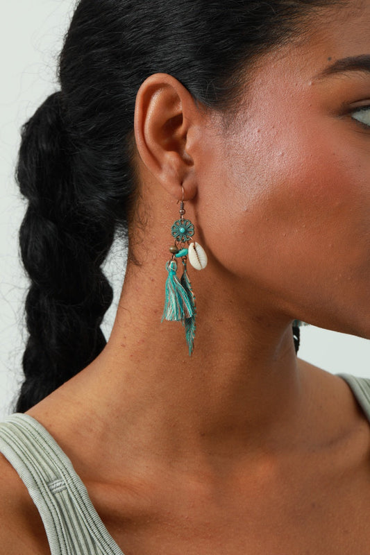 Bohemian Fringe Earrings – Feather Motif & Dancing Tassels 🌿✨ Leto Collection