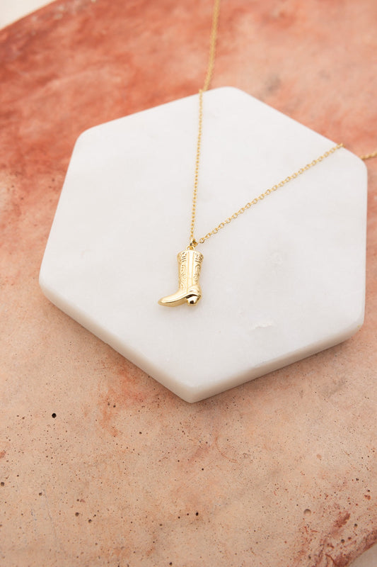 Yeehaw Cowboy Boot Pendant Necklace 👢 Leto Collection