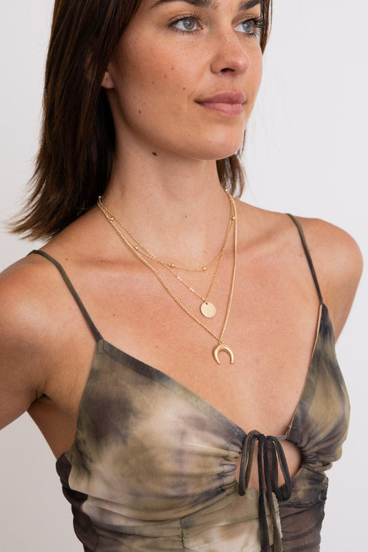 Moon Knight Layered Gold Necklace 🌜 Leto Collection