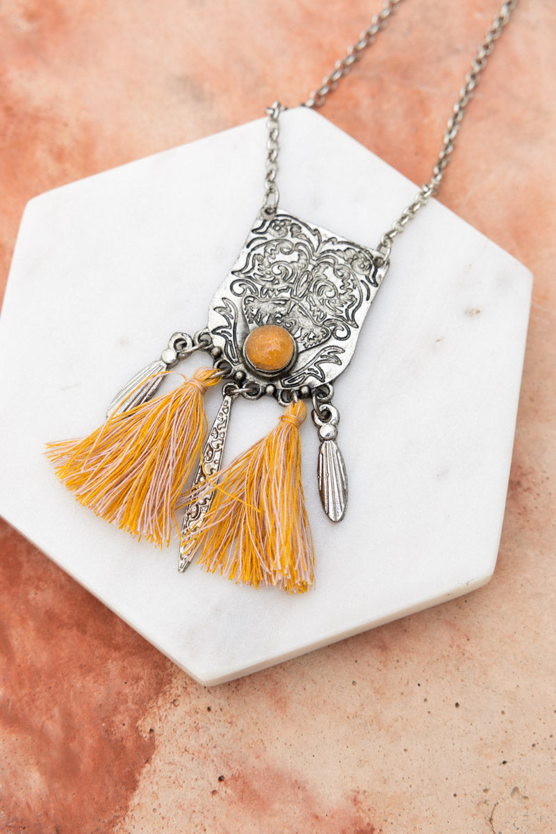 Western Bohemian Tassel Pendant Necklace 📿 Leto Collection