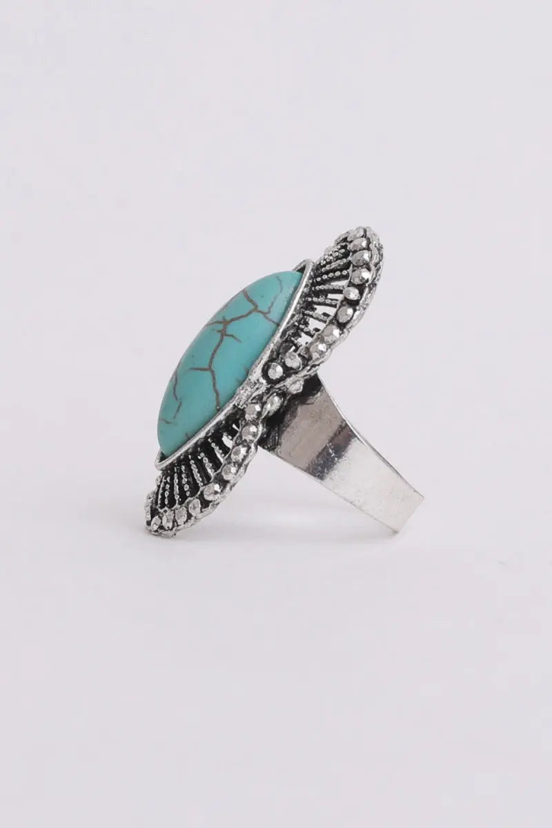 Marquise Western Adjustable Turquoise Ring 🤠💚 Leto Collection