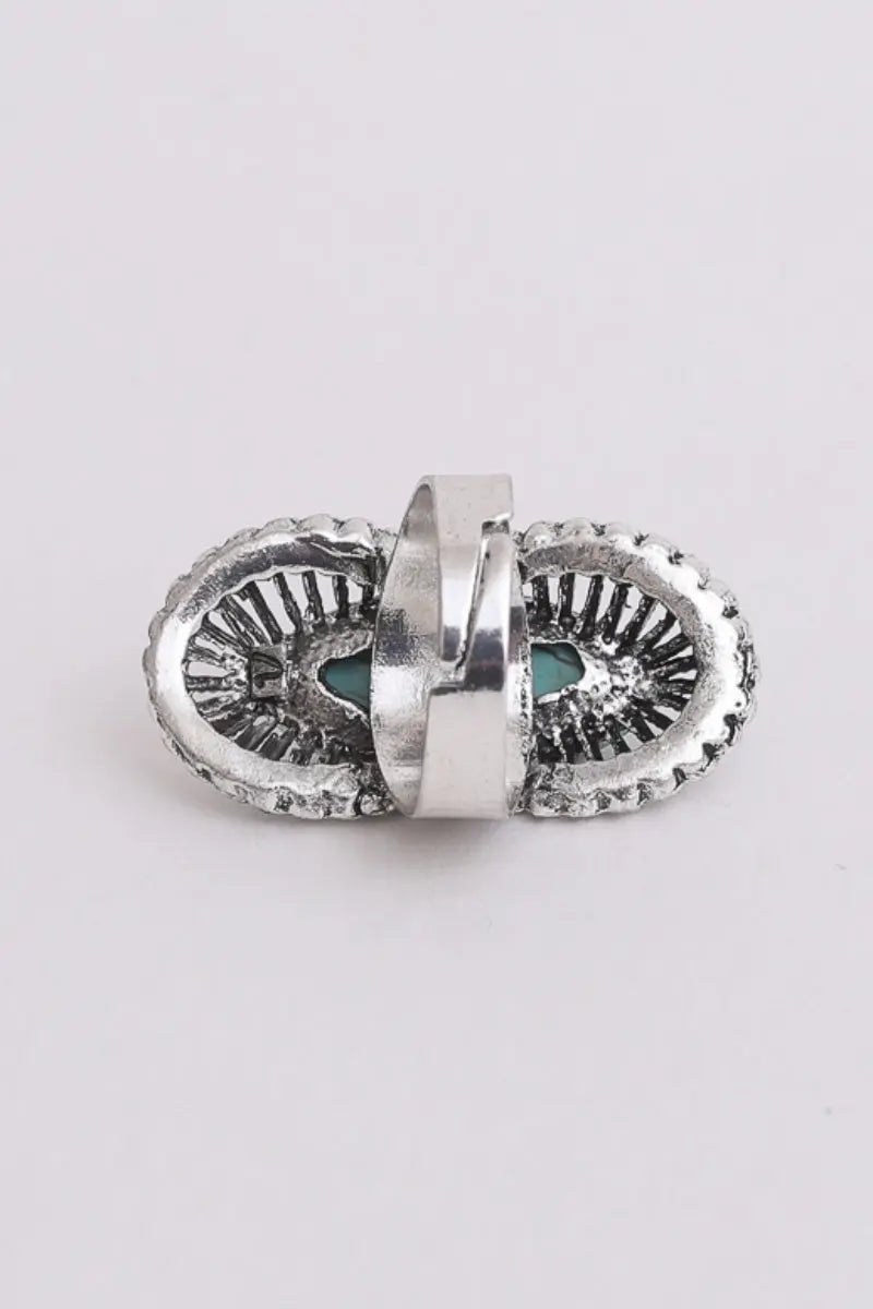 Marquise Western Adjustable Turquoise Ring 🤠💚 Leto Collection